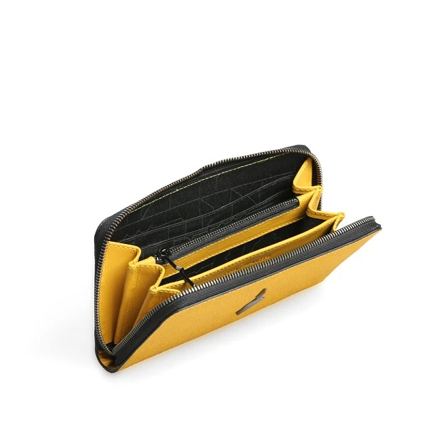 کیف پول چرم درسا زنانه مدل زرد - تصویر 2